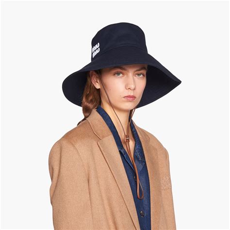 MIU MIU Drill Hat Blue .